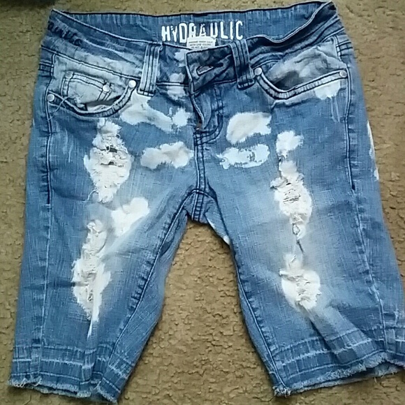 Jean shorts.