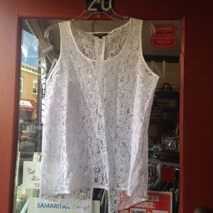 Beautiful White Lace Top with Back Slit