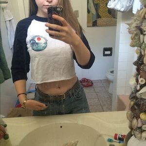 Baseball Tee Crop Top Brandy Melville