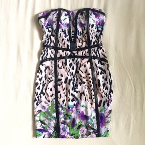 Bebe Flower Leopard Dress