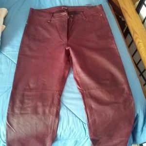 SALE!! New Size 8 Maroon Leather Danier Pants