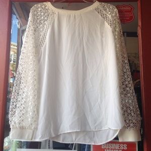 SALE Blouse with Lace Sleeves