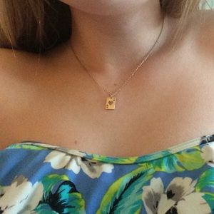 Ace of hearts gold necklace