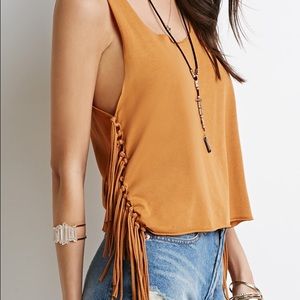 Forever 21 Fringe Muscle Tee