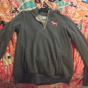 Gray PINK half zip jacket