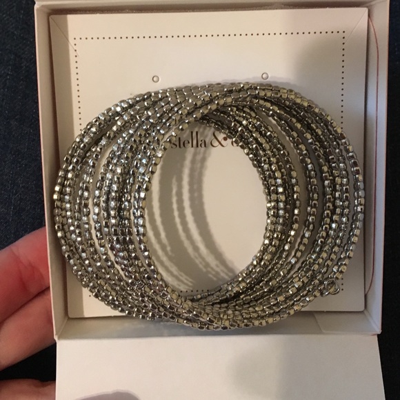 Stella and Dot Bardot Spiral Bangle, silver