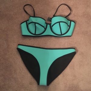 Triangle-Like Turquoise Swim Suit