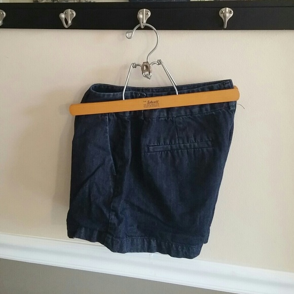 Dark wash denim shorts