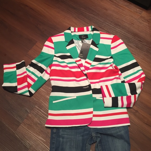 Multi color striped blazer