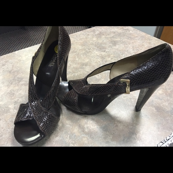 Michael Kors dark snakeskin heels