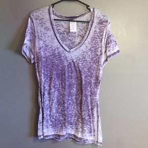 Purple acid wash v neck