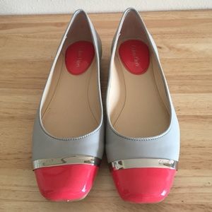 CK Gray & Pink Close-Toed Flats