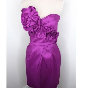 Max & Cleo Strapless Rosette Cocktail Dress