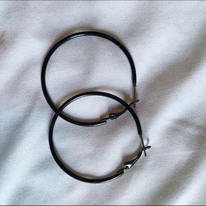 Black Hoop Earrings