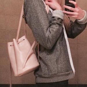 Pale Pink Leather Backpack