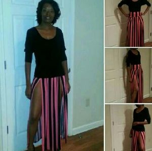 Double slit maxi skirt