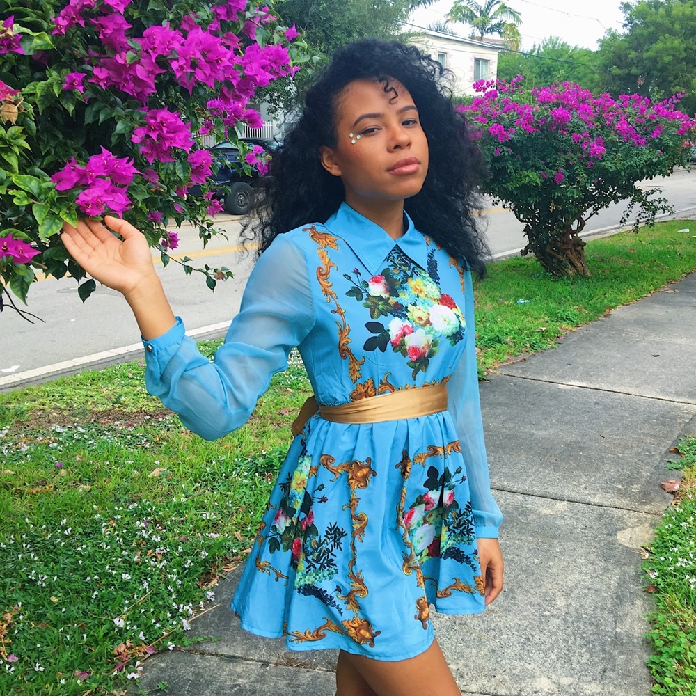 Baroque print dress