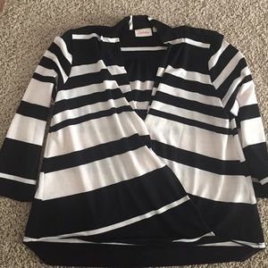 black and cream cotton top