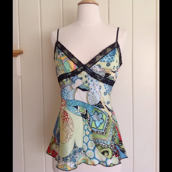 Anna Paul Silk Print Cami-Style Top, Med