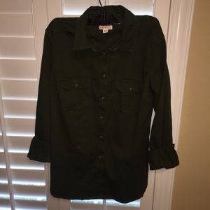 Merona Army Green button up shirt