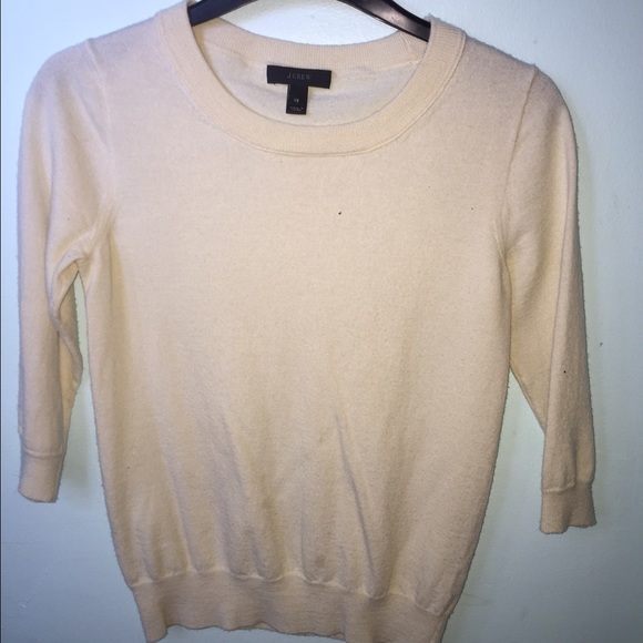 Cream J crew cropped sweater