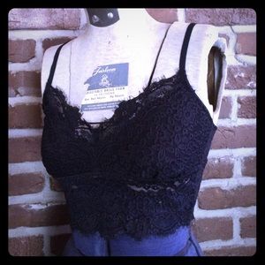 Aerie Black Lace Longline Bralette