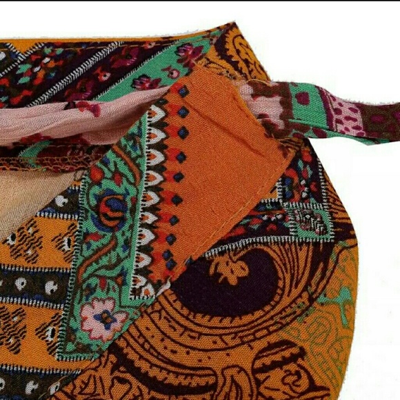 VINTAGE PATTERN ASYMMETRICAL WRAP AROUND MAXI - Picture 2 of 4