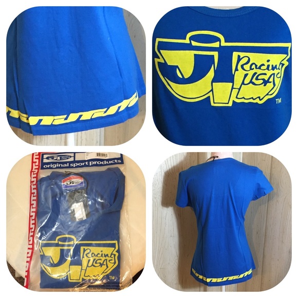 jT Racing Tee Blue with Scoop Neckline - Picture 2 of 2
