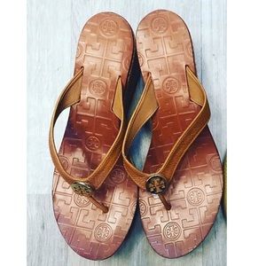 Tory Burch wedge flip flops