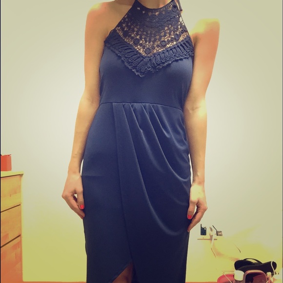Short long royal blue dress