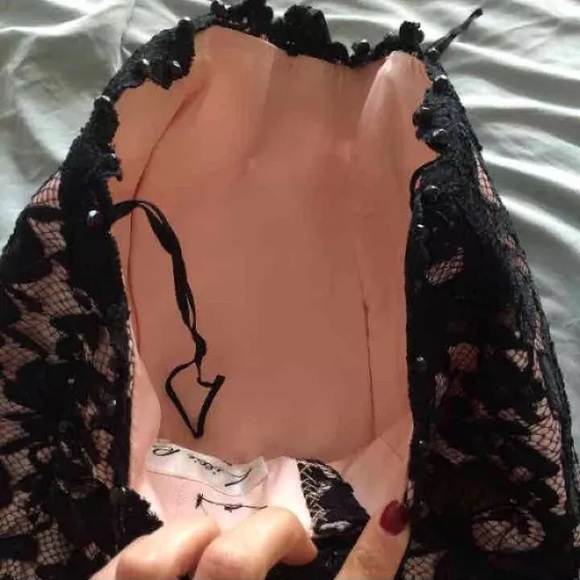 Lili Rubin top sz small beads lace cute top party - Picture 3 of 4