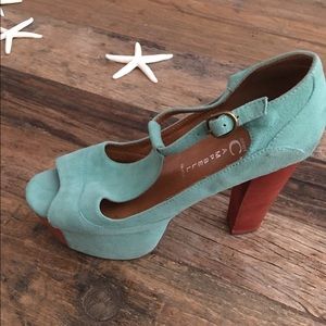 Jeffery Campbell's turquoise heels