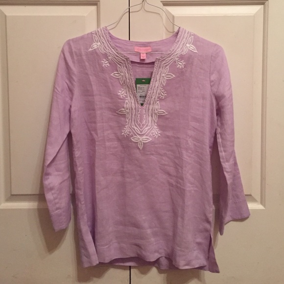 Lilly Pulitzer XS Amelia Island Tunic Iced Lilac