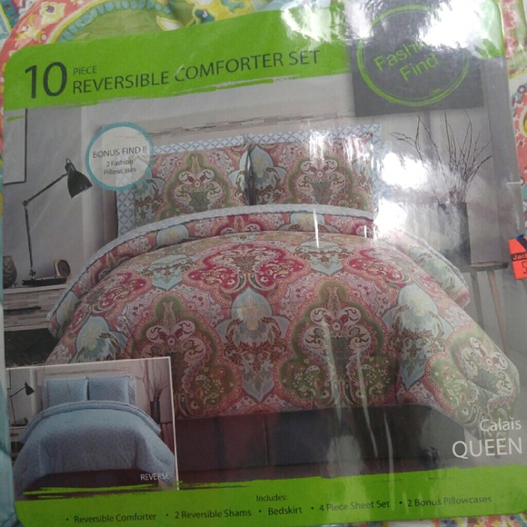 Reversible boho Queen bed set