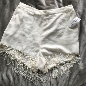 NWT High Waist Fringe Shorts
