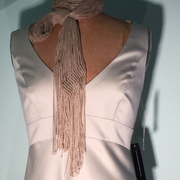 ABS ivory/mint satin gown for TALL gals w/heels! - Picture 2 of 8