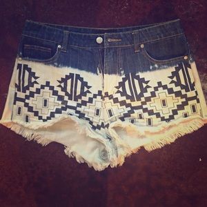 MinkPink Aztec High Waisted Shorts