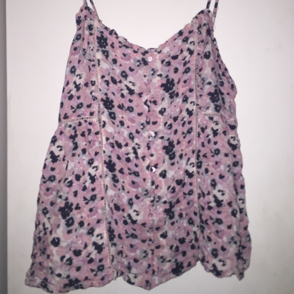 American eagle pink floral tank top