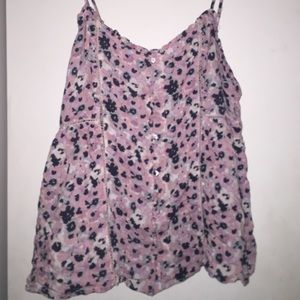 American eagle pink floral tank top