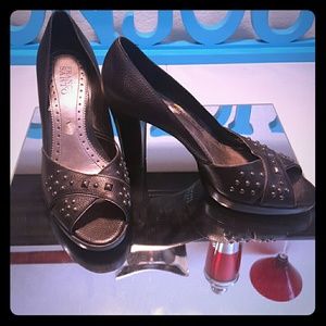 Franco Sarto leather heels with metal stud details