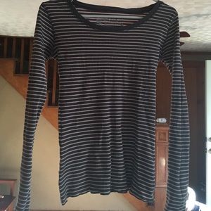 Gray and light pink striped top