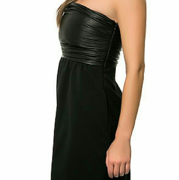 Theory Amandie Chateau leather strapless dress - Picture 2 of 4