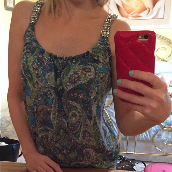 INC rhinestone tank