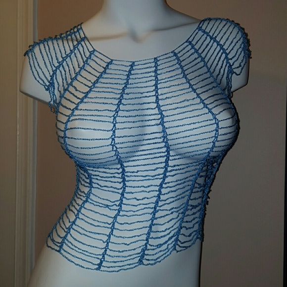 Crochet top -blue - Picture 2 of 4
