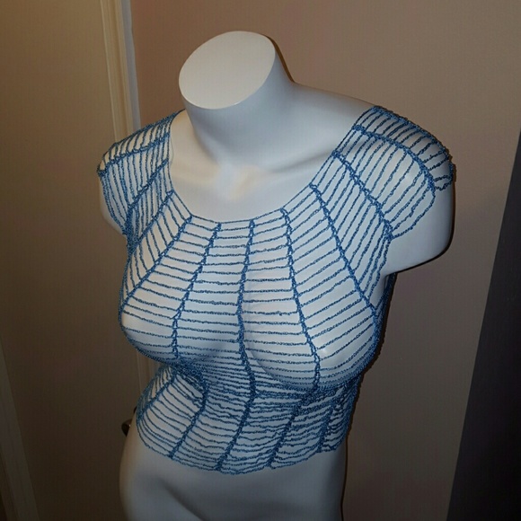 Crochet top -blue - Picture 4 of 4