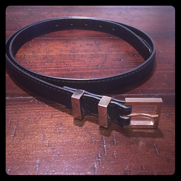Black leather belt
