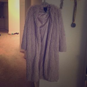 Pink fur coat