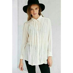 Cooperative Ruffle Pintuck Button Down