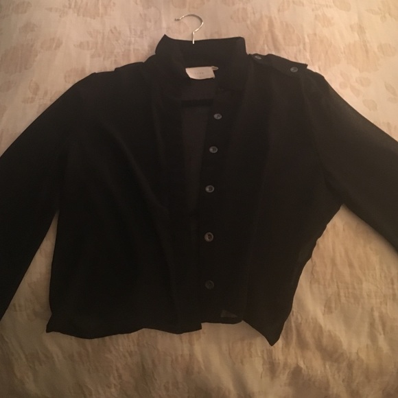 Lush brand cropped long sleeve button down shirt