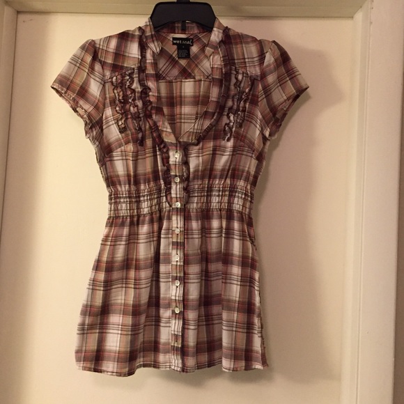 Flannel print top